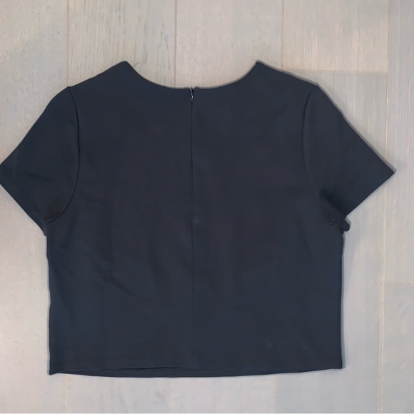 For Sienna Black Short Sleeve Crop Top - Picture 2 of 5